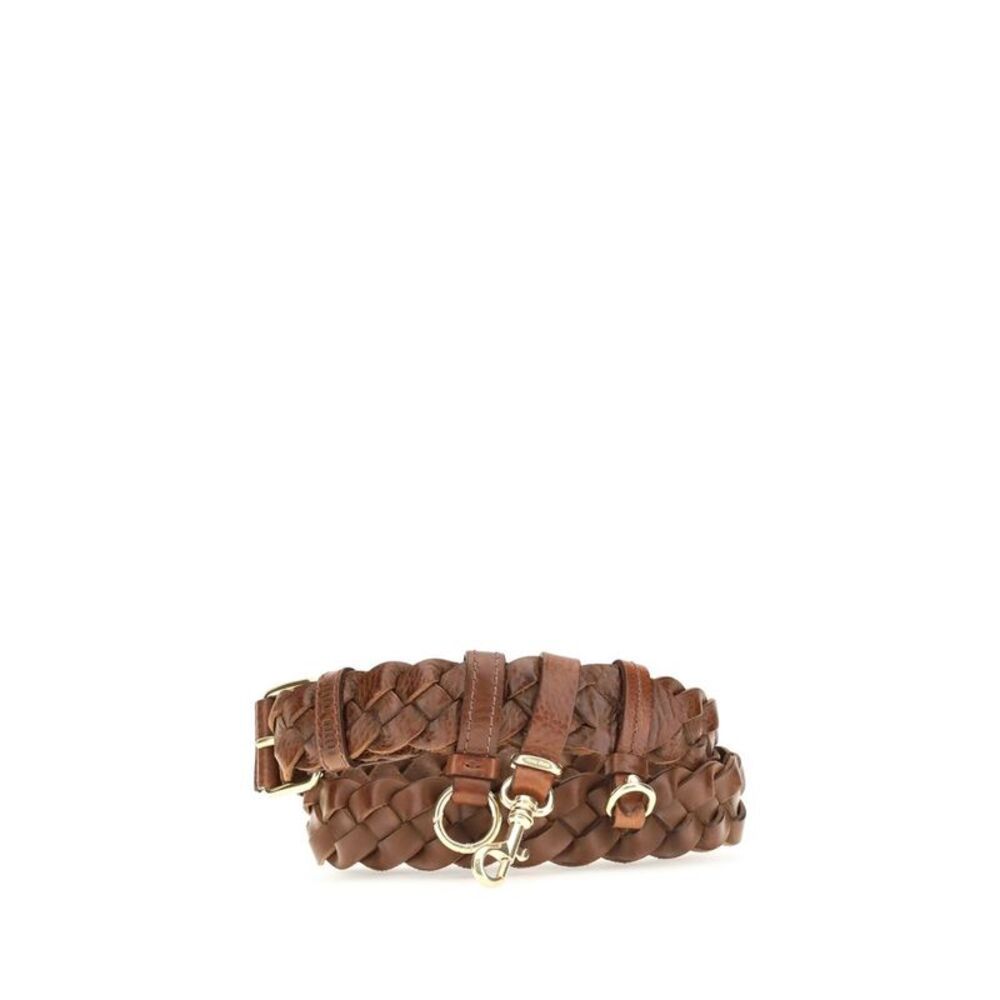 Miu Miu Brown Calf Leather Bos Taurus Regular Women's Belt
